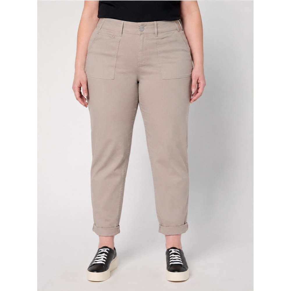 LOGO by Lori Goldstein Petite Color Straight Leg Ankle Jeans Roasted Cashew, P14